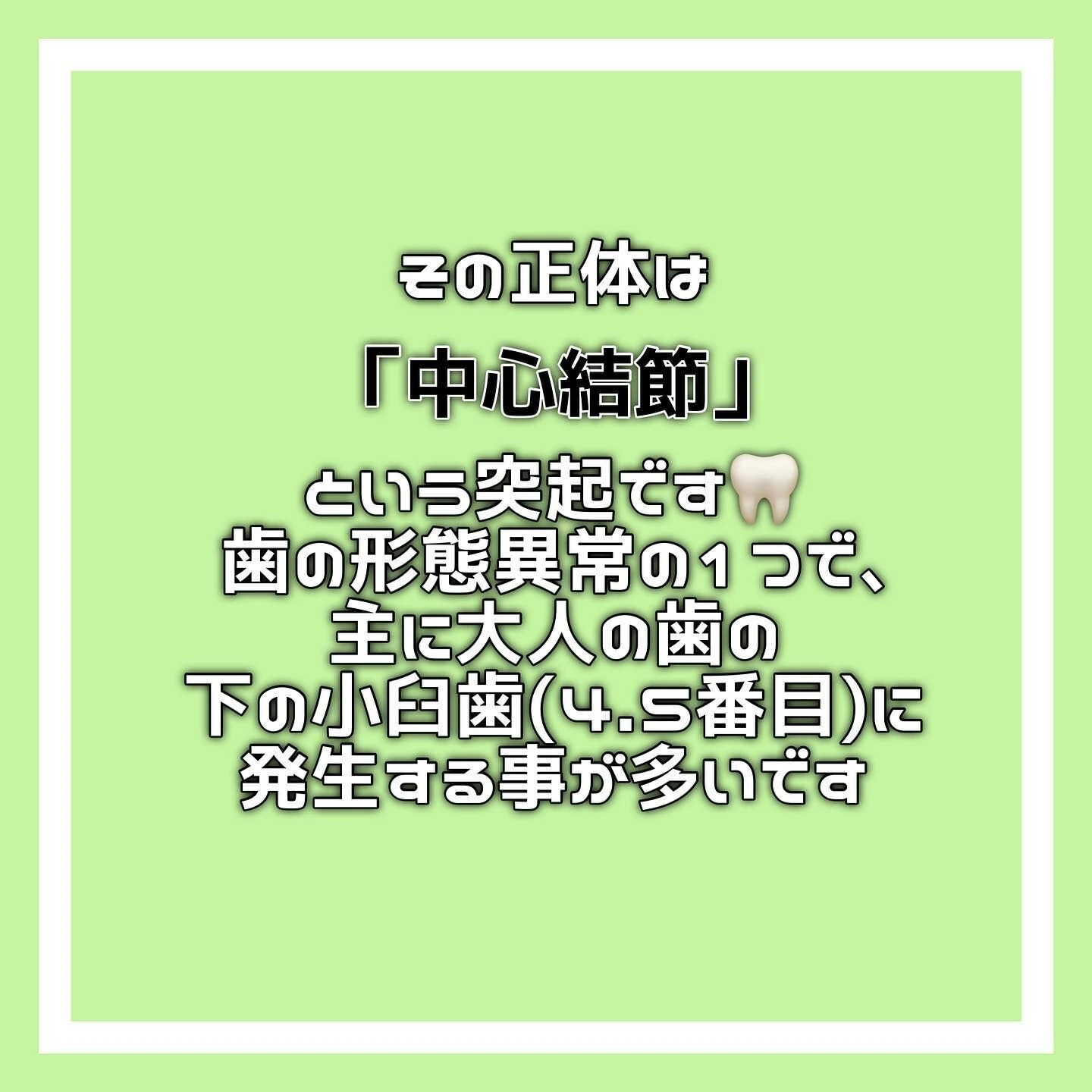 「中心結節」について🦷✨
